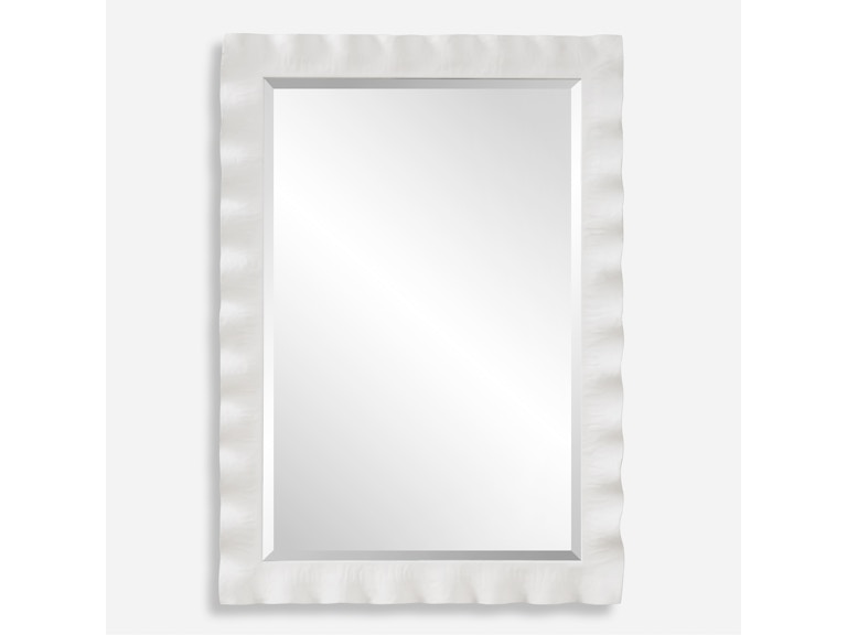 Uttermost Mirrors Haya White Scalloped Mirror 09981 at Norwood Furniture Uttermost Mirrors Haya White Scalloped Mirror 09981 at Norwood Furniture