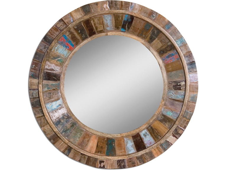 Uttermost Mirrors Jeremiah Round Wood Mirror 04017 At Norwood Furniture