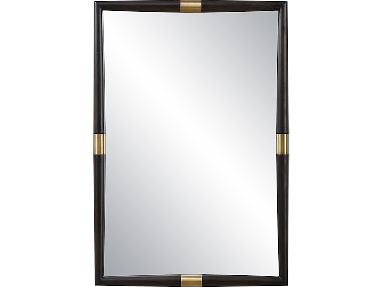 Uttermost Mirrors Larkin Dark Wood and Brass Mirror 08217 at Norwood Furniture