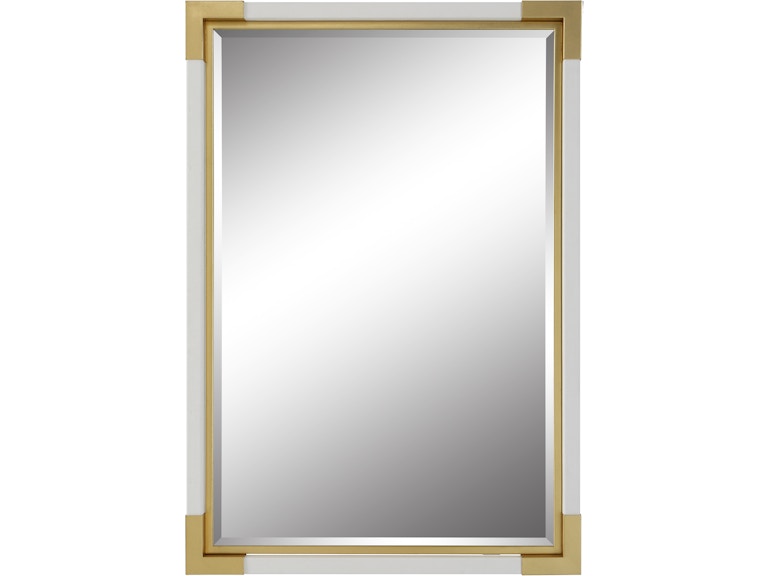 Uttermost Mirrors Malik White and Gold Mirror 09879 at Norwood Furniture
