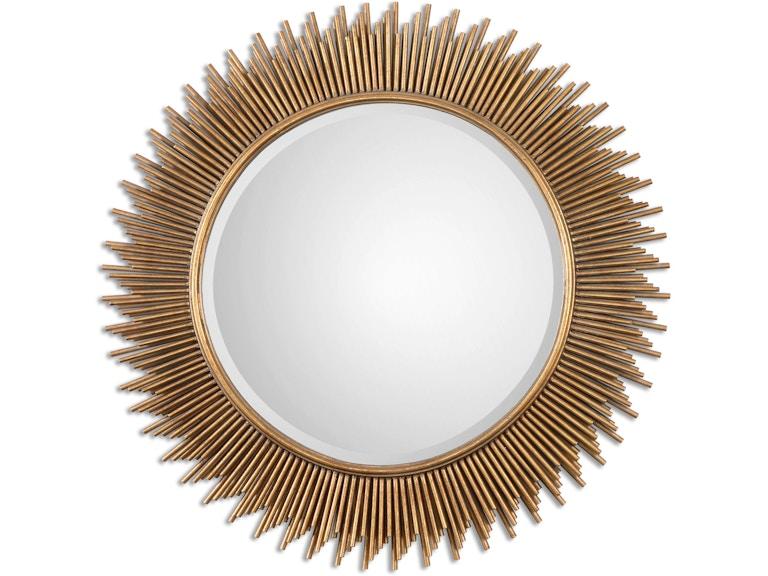 Uttermost Mirrors Marlo Round Gold Mirror 08137 at Norwood Furniture