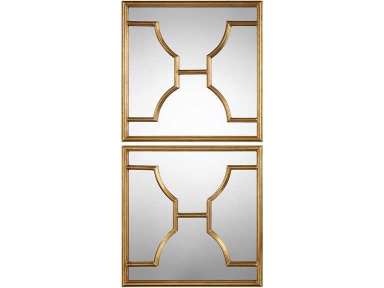 Uttermost Mirrors Misa Gold Square Mirrors Set/2 09268 at Norwood Furniture