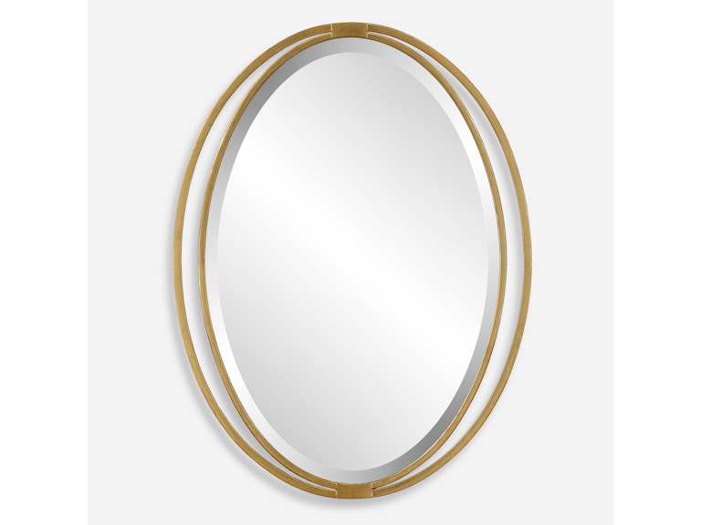 Uttermost Mirrors Rhodes Gold Oval Mirror 09992 at Norwood Furniture