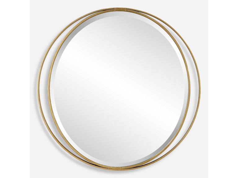 Uttermost Mirrors Rhodes Gold Round Mirror 09991 at Norwood Furniture