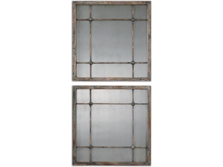 Uttermost Mirrors Saragano Square Mirrors Set/2 13845 at Norwood Furniture