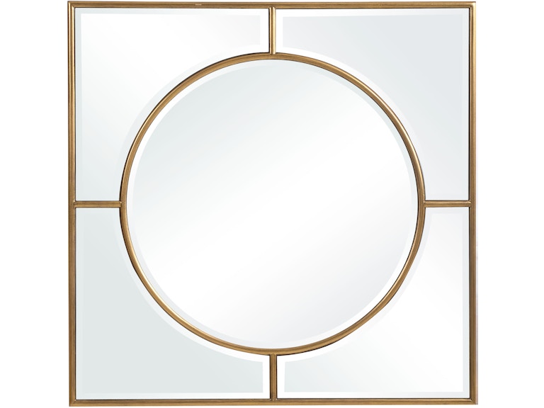 Uttermost Mirrors Stanford Gold Square Mirror 09673 at Norwood Furniture