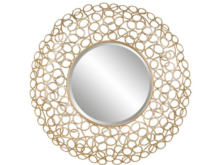 Uttermost Mirrors Swirl Round Gold Mirror 09850 at Norwood Furniture