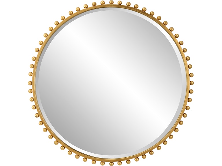 Uttermost Mirrors Taza Gold Round Mirror 09777 at Norwood Furniture