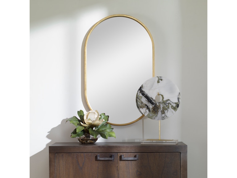 Uttermost Mirrors Varina Minimalist Gold Oval Mirror 09736 at Norwood Furniture