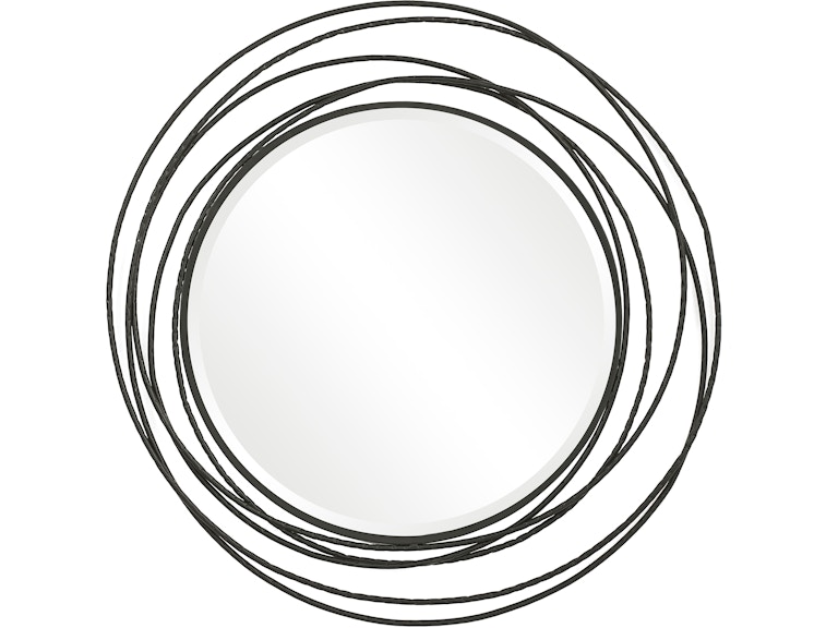 Uttermost Mirrors Whirlwind Black Round Mirror 09704 at Norwood Furniture