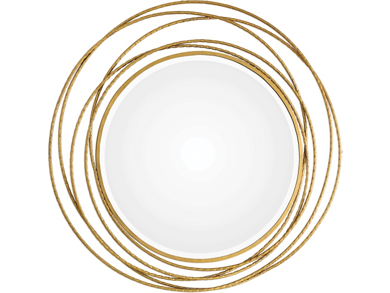 Uttermost Mirrors Whirlwind Gold Round Mirror 09348 at Norwood Furniture