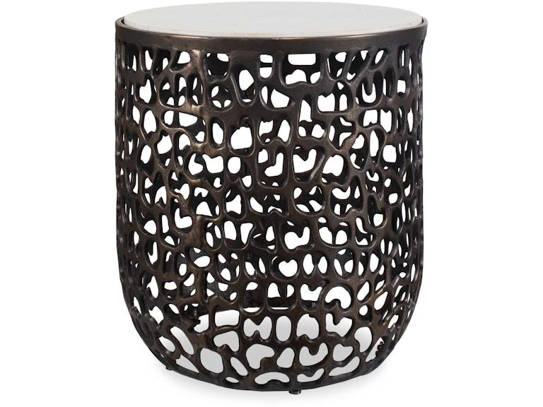 Uttermost Outdoor Furniture Sabena White Marble Outdoor Side Table 50227 at Norwood Furniture