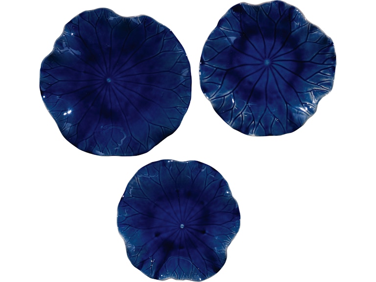 Uttermost Wall Decor Abella Blue Ceramic Wall Decor Set/3 04253 at Norwood Furniture