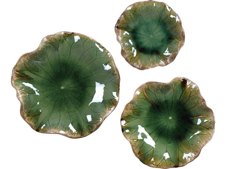 Uttermost Wall Decor Abella Green Ceramic Wall Decor Set/3 04247 At Norwood Furniture