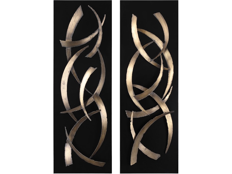 Uttermost Wall Decor Brushstrokes Metal Wall Art Set/2 04139 At Norwood Furniture
