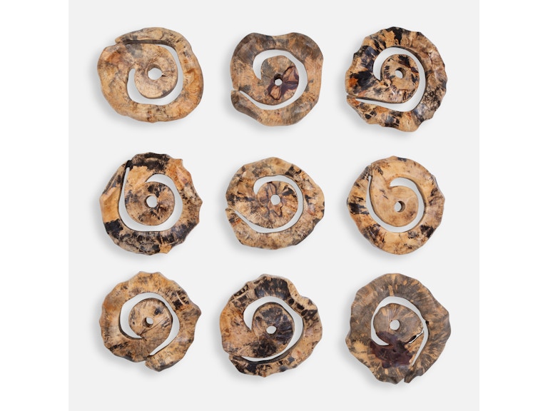 Uttermost Wall Decor Corkscrew Wood Wall Decor Set/9 04381 at Norwood Furniture