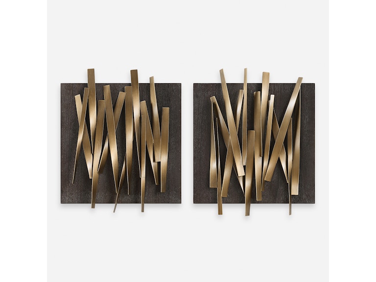 Uttermost Wall Decor Crosshatch Metal Wall Decor Set/2 04382 at Norwood Furniture