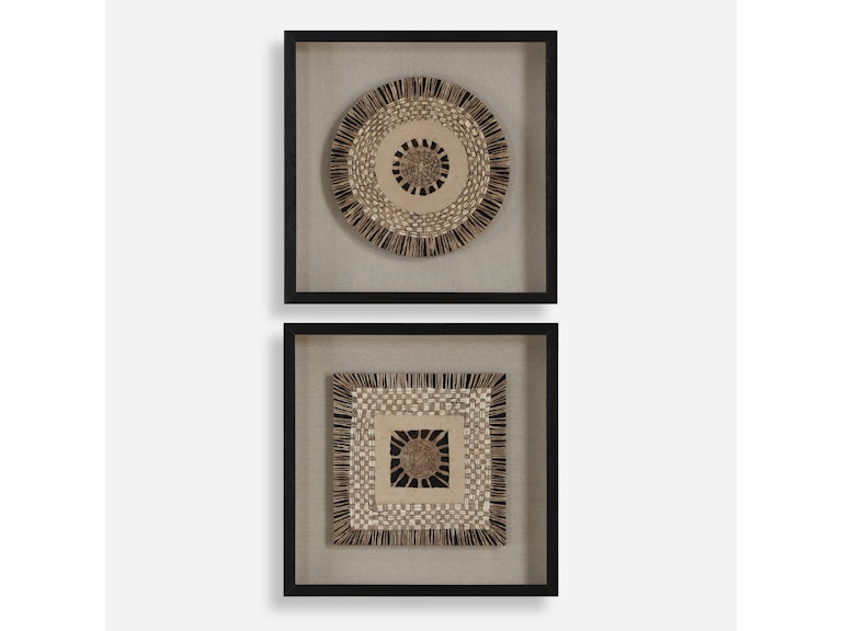 Uttermost Wall Decor Intertwine Knit Paper Shadow Box Set/2 04367 at Norwood Furniture