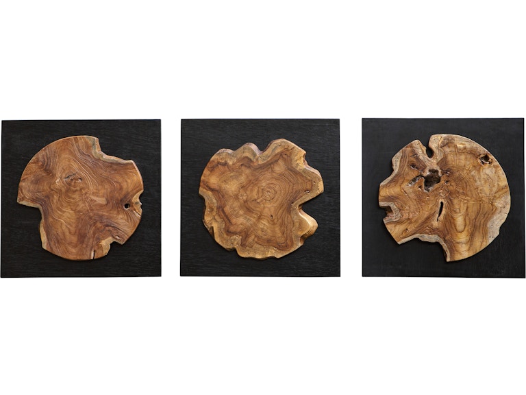Uttermost Wall Decor Kolini Teak Wood Wall Decor Set/3 04336 at Norwood Furniture