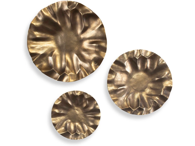 Uttermost Wall Decor Peonia Outdoor Gold Wall Art Set/3 04391 at Norwood Furniture