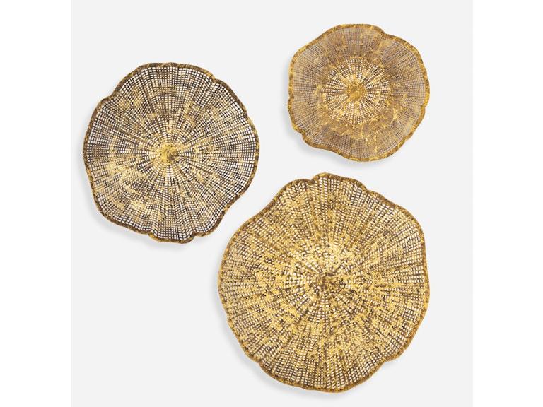 Uttermost Wall Decor Radiance Gold Metal Wall Decor Set/3 04370 at Norwood Furniture