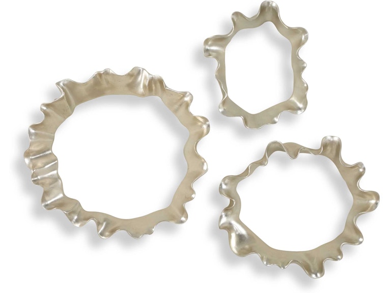 Uttermost Wall Decor Ripple Effect Silver Wall Art Set/3 04386 at Norwood Furniture