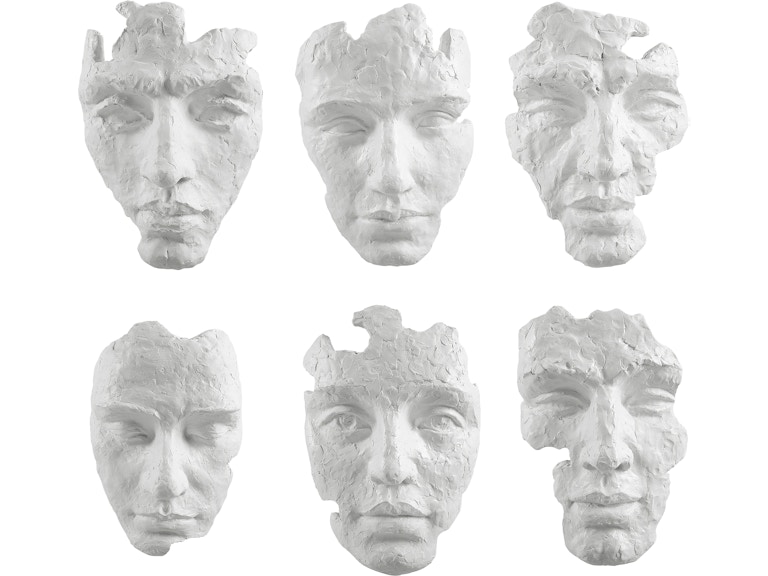 Uttermost Wall Decor Self-Portrait White Mask Wall Decor Set/6 04358 at Norwood Furniture