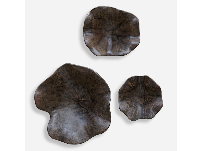 Uttermost Wall Decor Two Wood Wall Decor In Mocha Set/3 04361 at Norwood Furniture